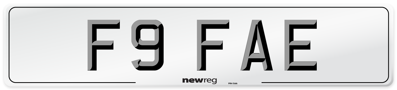 F9 FAE Number Plate from New Reg